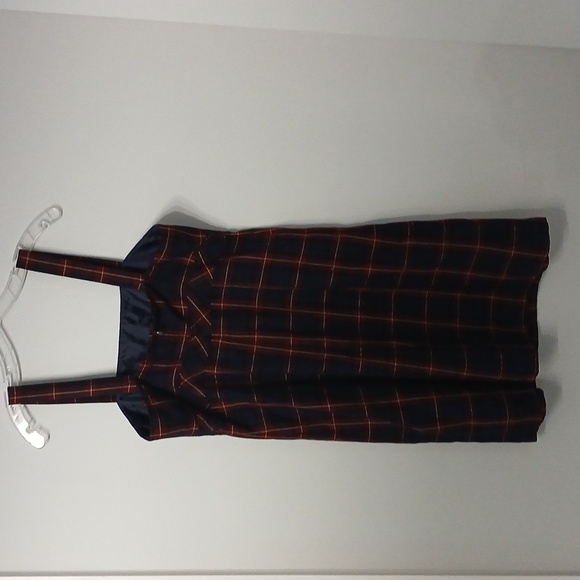 Y2k R&K Plaid Black and Red Women's Dress, Sz 10, adjustable strap - Picture 3 of 7